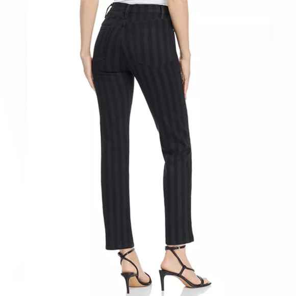 FRAME Le Sylvie Slender Straight Black Tonal Stripe Jeans - 27 - Picture 2 of 15